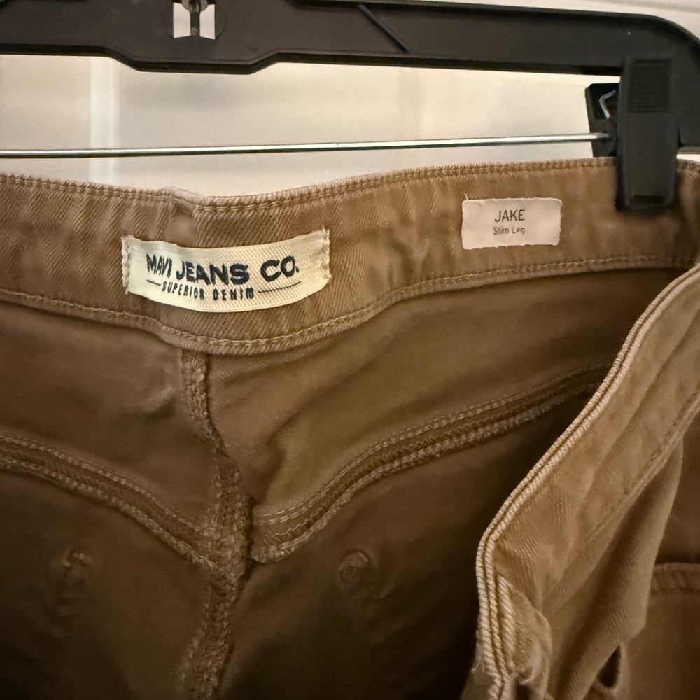 Mavi Jake Slim Leg Jeans in Tan - Picture 2 of 3